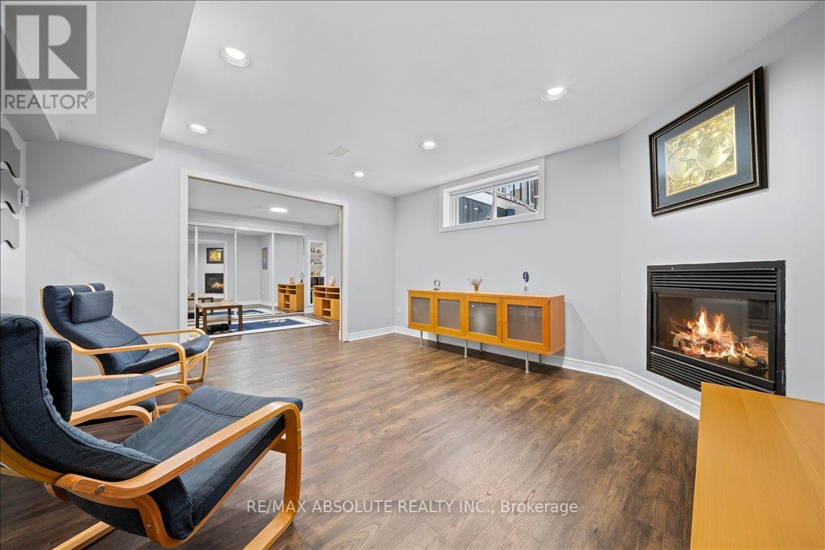 Open concept living area in lower level