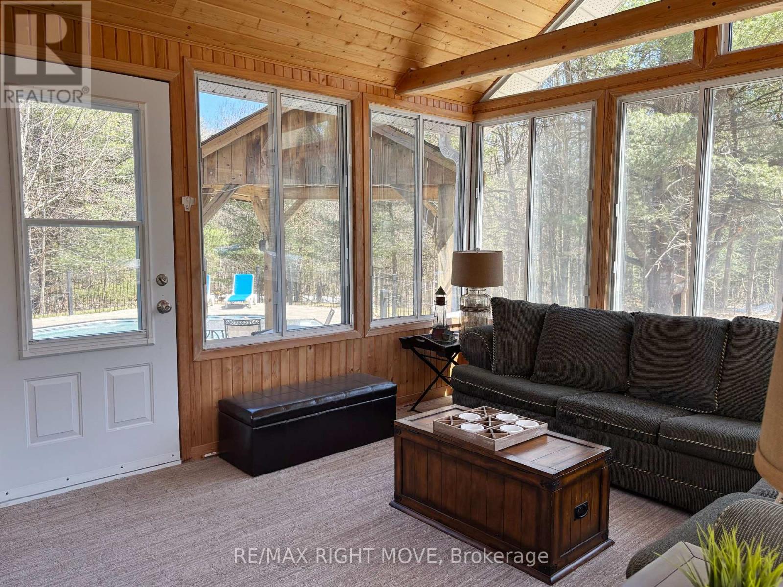 Sun room walks out to pool/hot tub