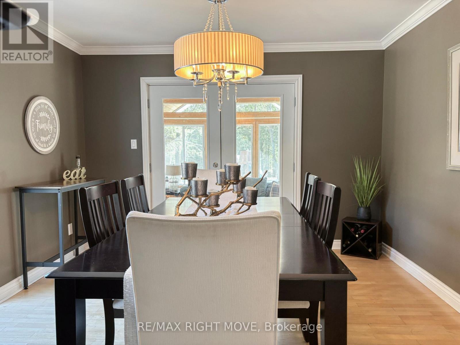 Dining looks adjacent to sun room