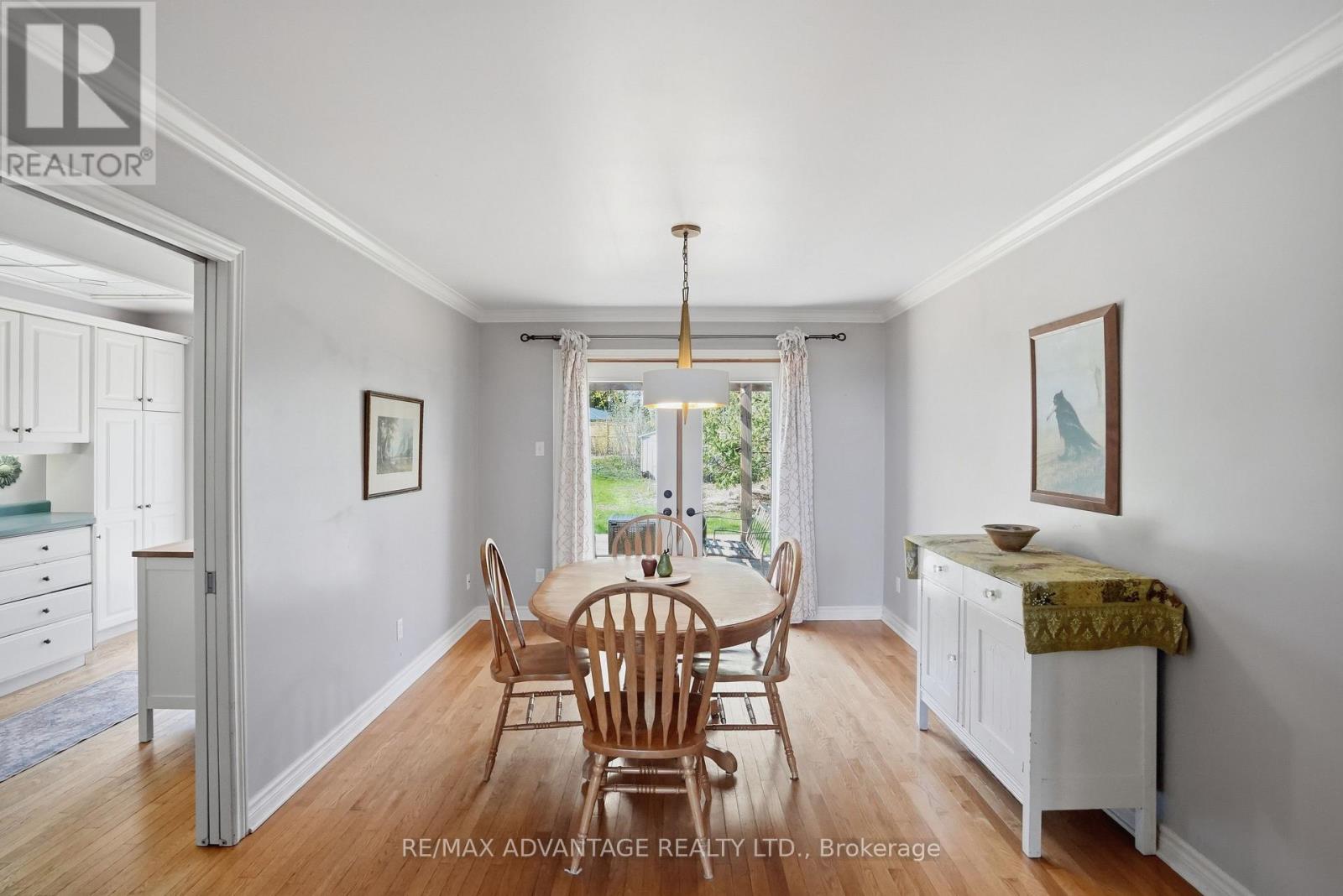Dining room with access to the back deck