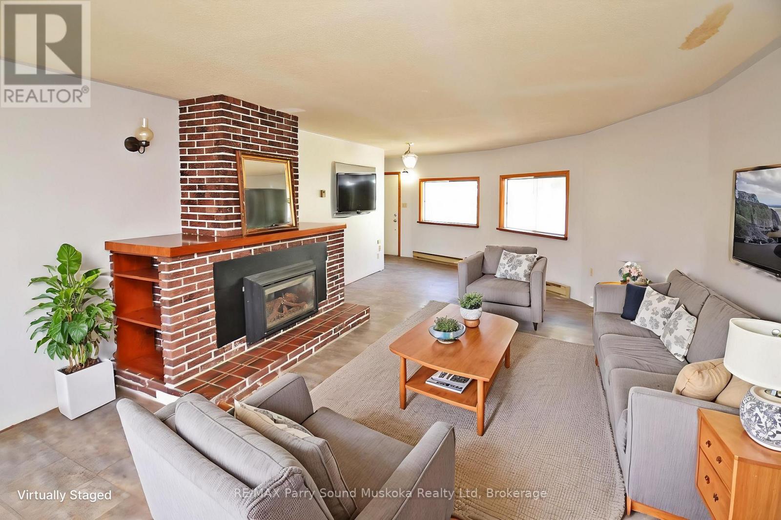 Each unit features a natural gas fireplace, staged