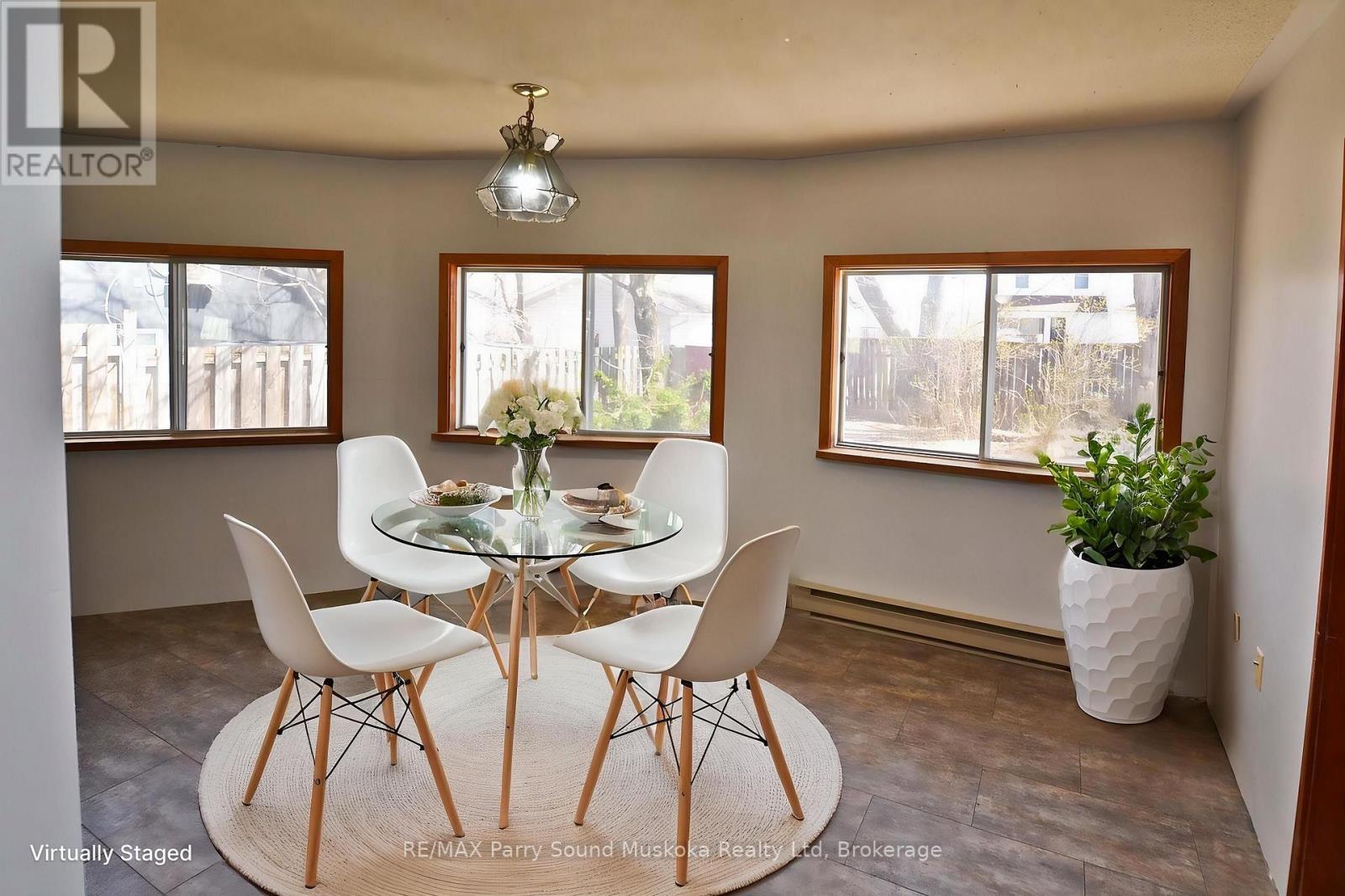 Unit 1 dining, staged