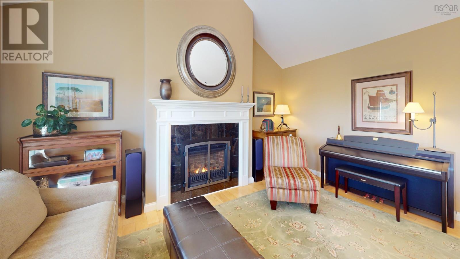 Living room with propane fireplace