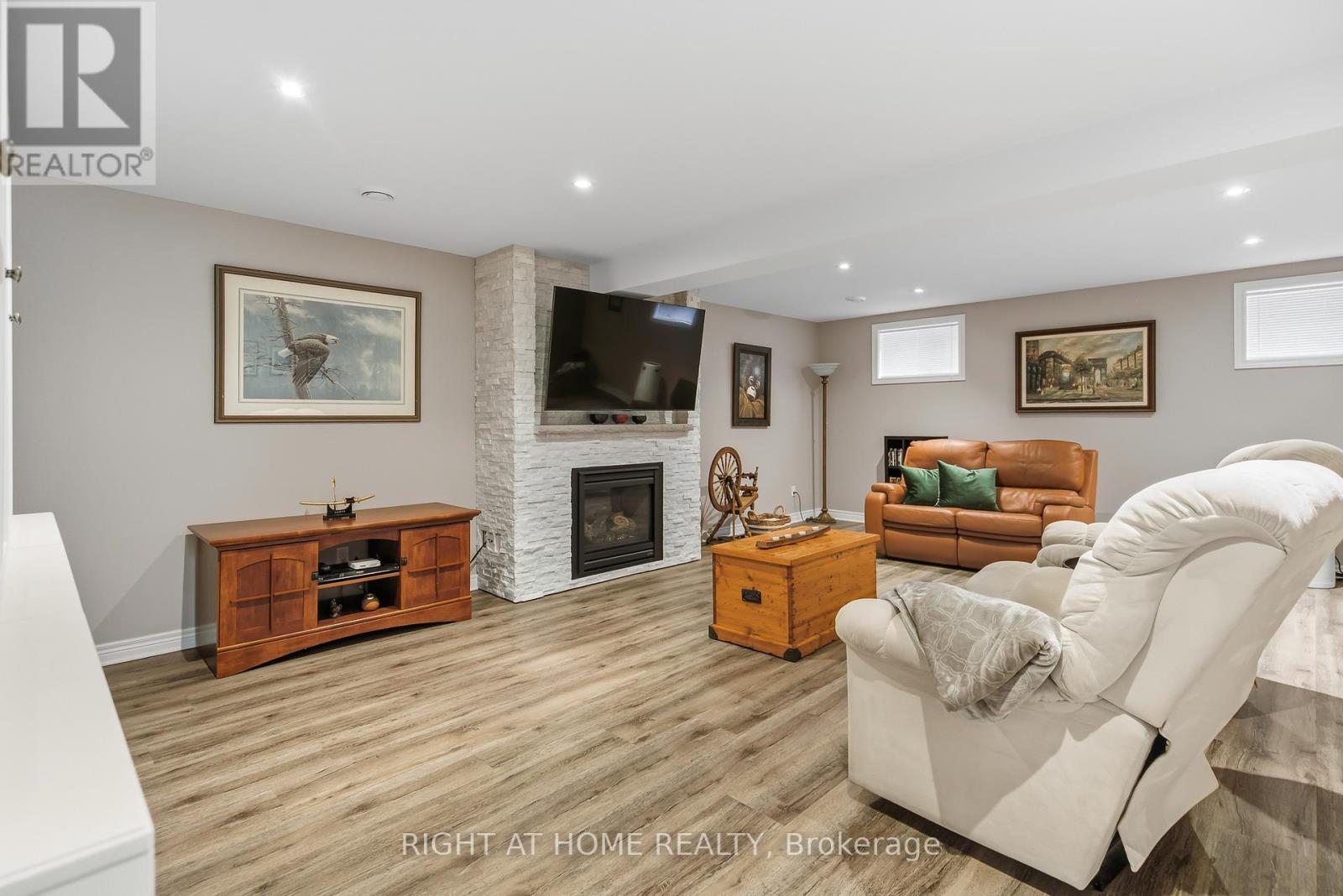 Gas fireplace with custom surround