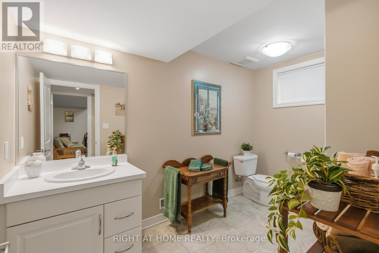 Lower level bathroom with shower