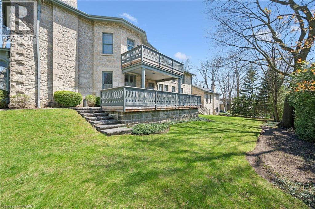 Stone exterior with multiple balconies