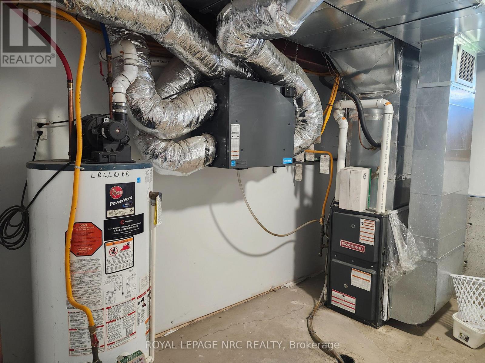 Forced air, air changer, hot water tank owned