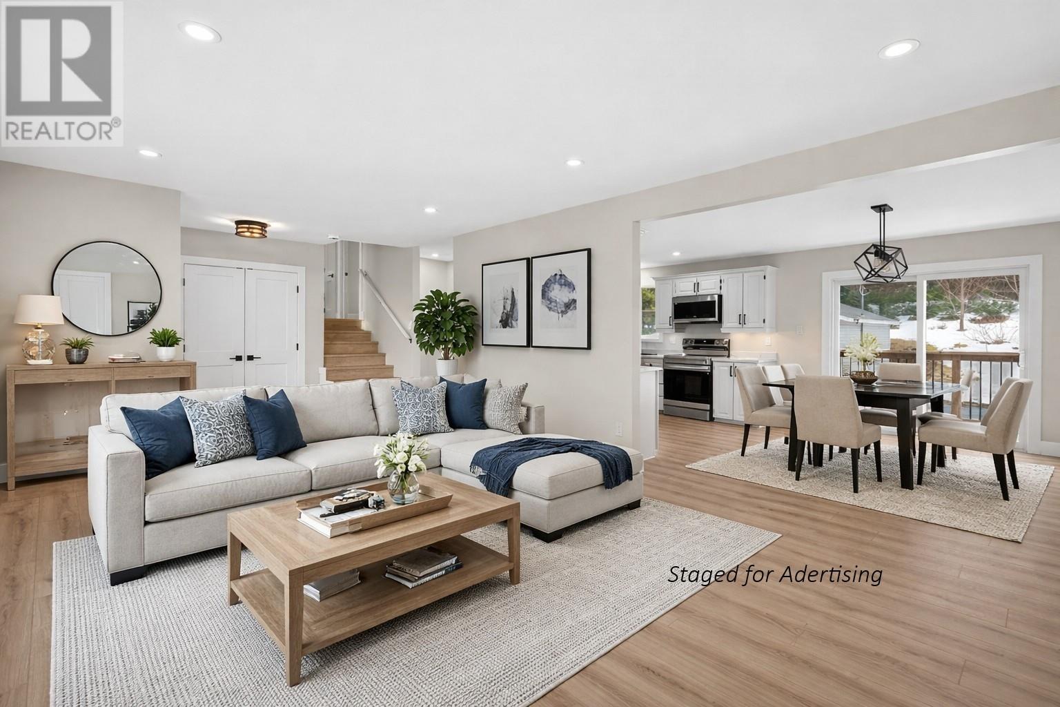 Staged Living Room, Dining Area space