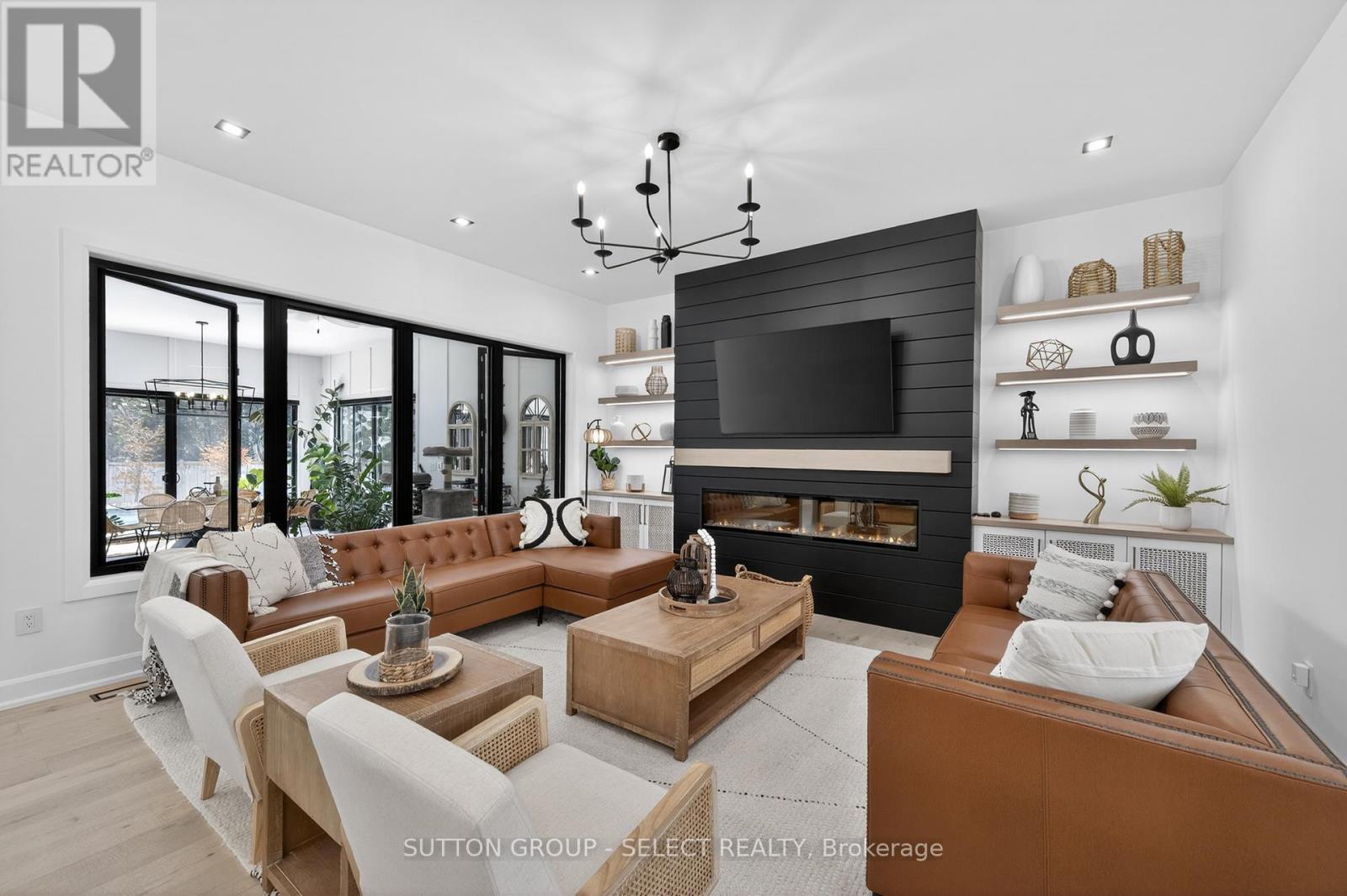 Great room with fireplace