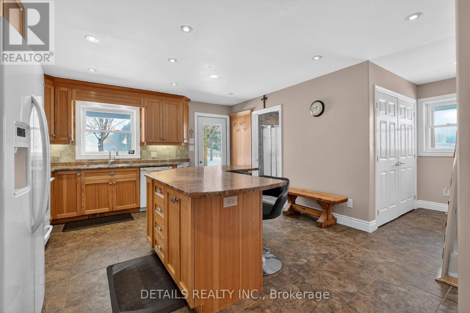 Large island with built in step stool