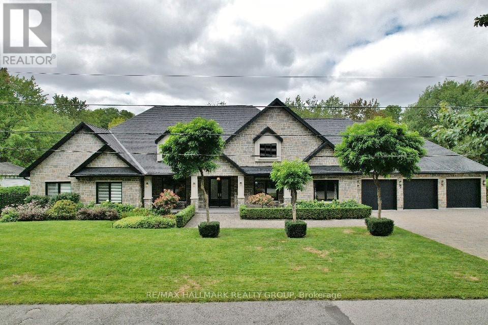 Street view, full stone exterior.