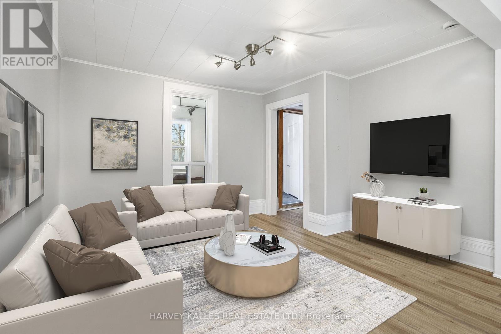 Virtually staged living room