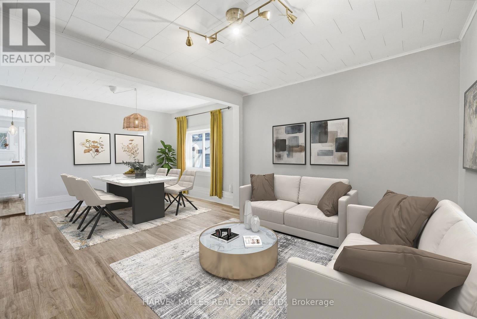 Virtually staged living/dining