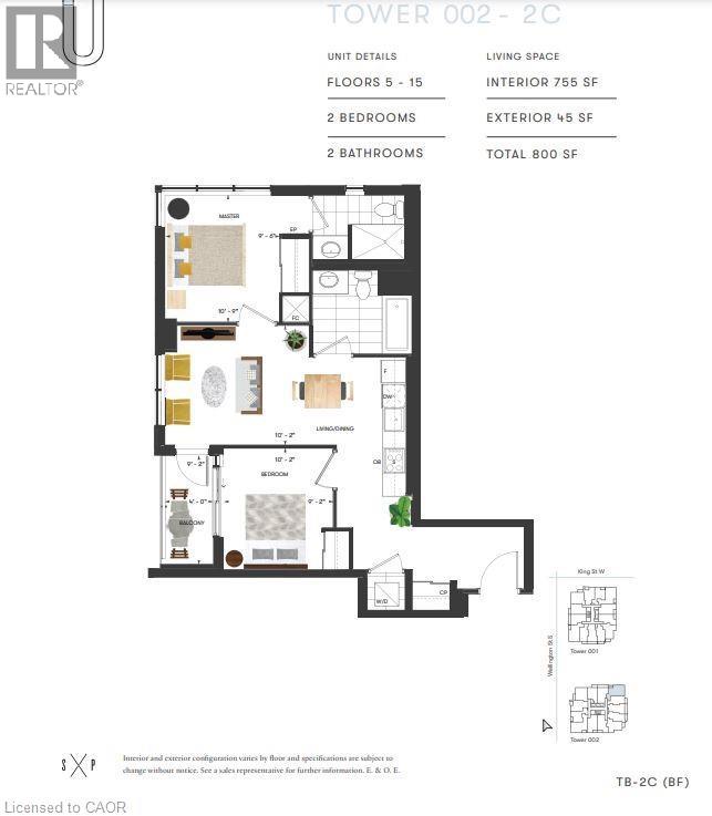 15 WELLINGTON Street S Unit# 2102, Kitchener, Ontario, N2G0E4 — Photo 4