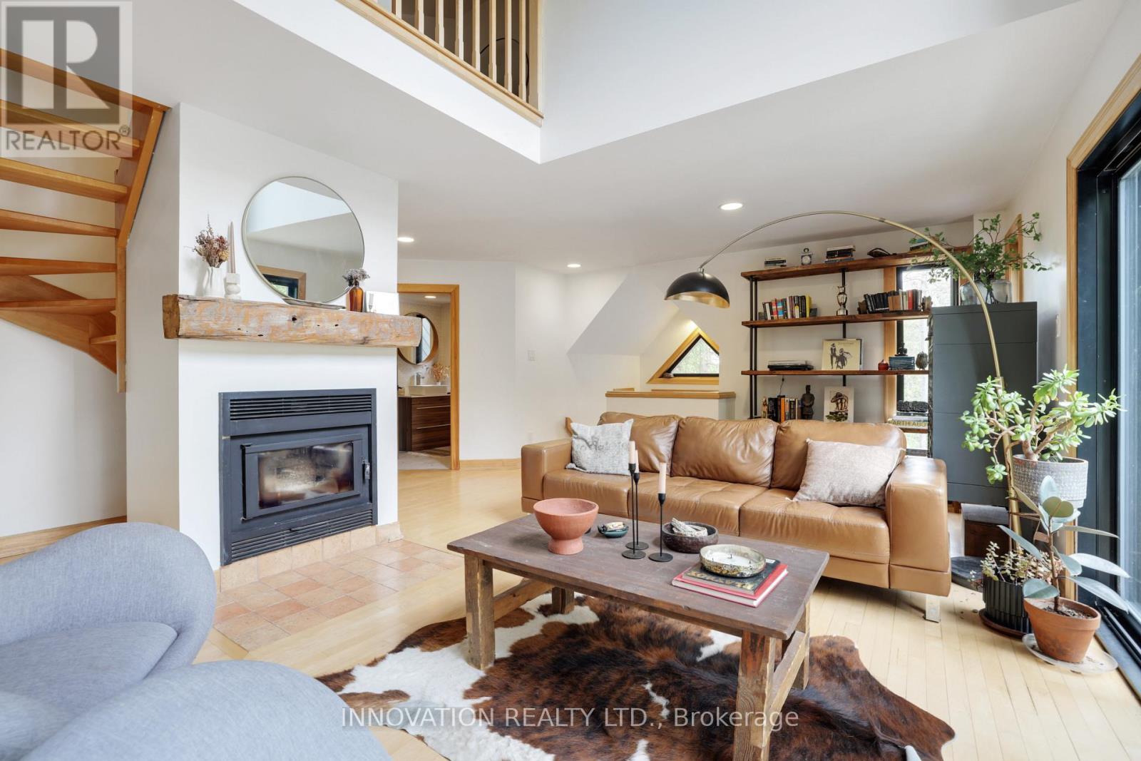 Cozy up by the fire in the Living Rm