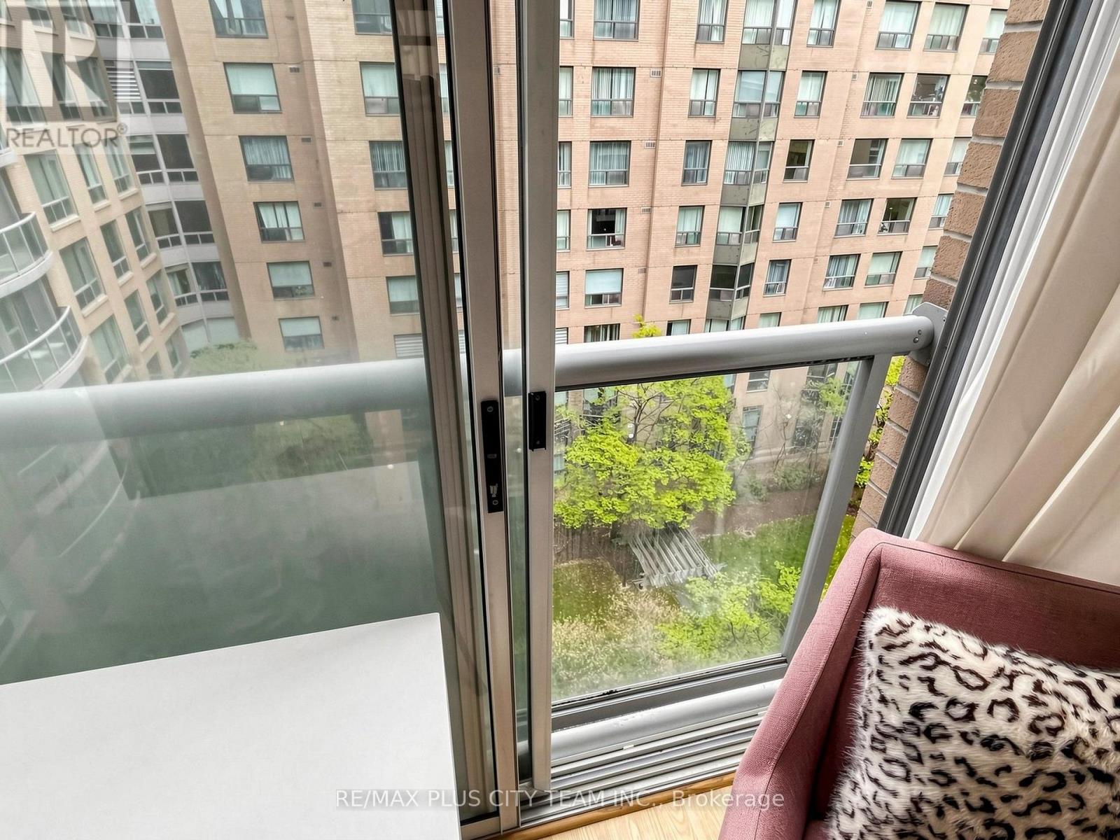 Courtyard views from Juliette Balcony in Bedroom