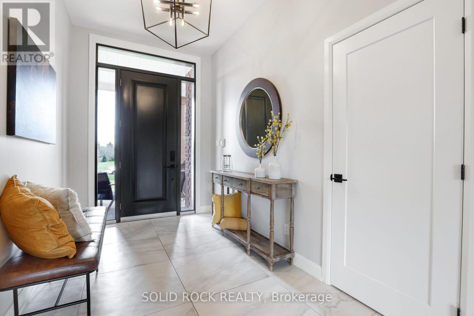 Gorgeous foyer with Italian tiles.