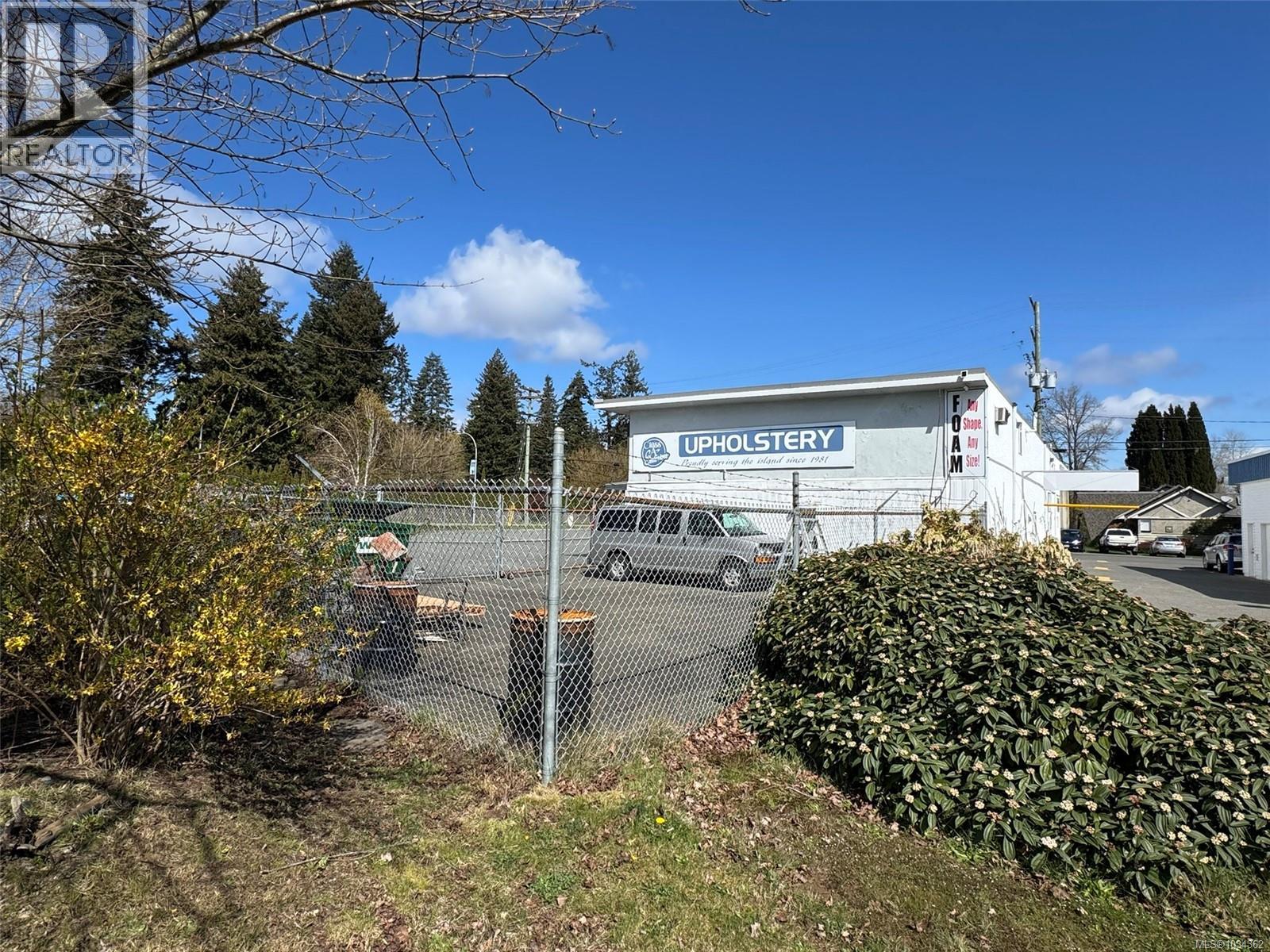 View of fenced in storage area.