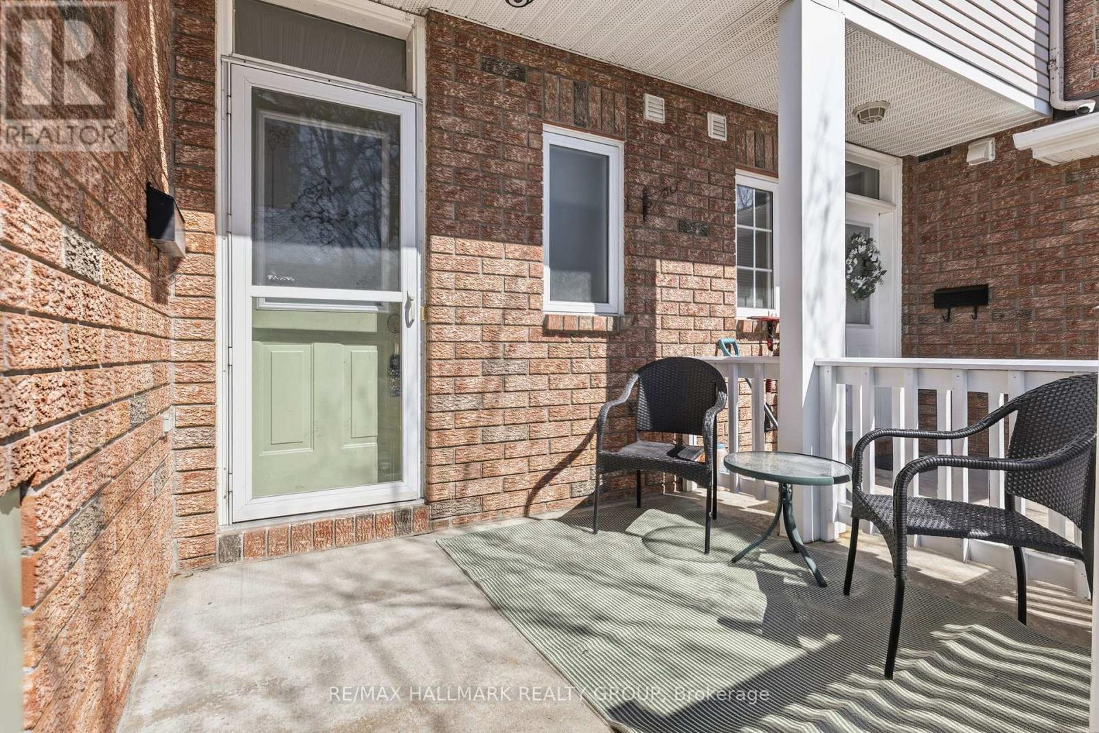 Cozy front porch seating area