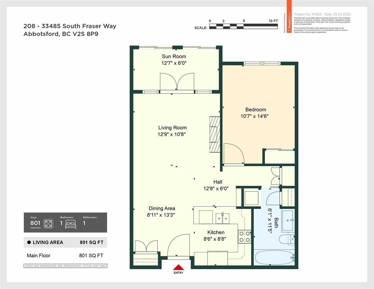 1 Bed, 1 Bath Condo for Sale in Abbotsford – 208 33485 SOUTH FRASER WAY, Abbotsford – MLS# R3118974 - Image 6