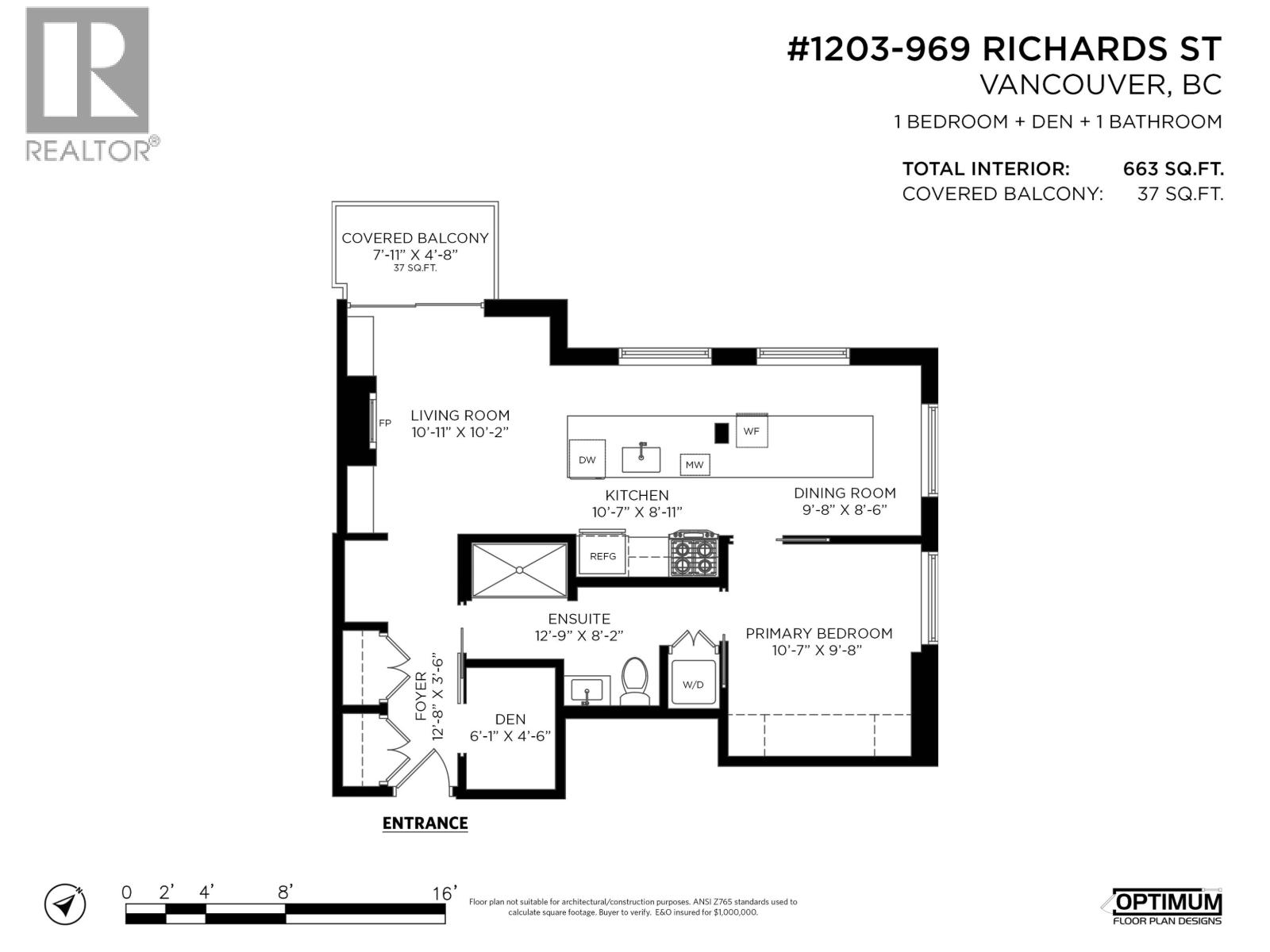 1 Bed, 1 Bath House for Sale in Vancouver – 1203 969 RICHARDS STREET, Vancouver - Image 10