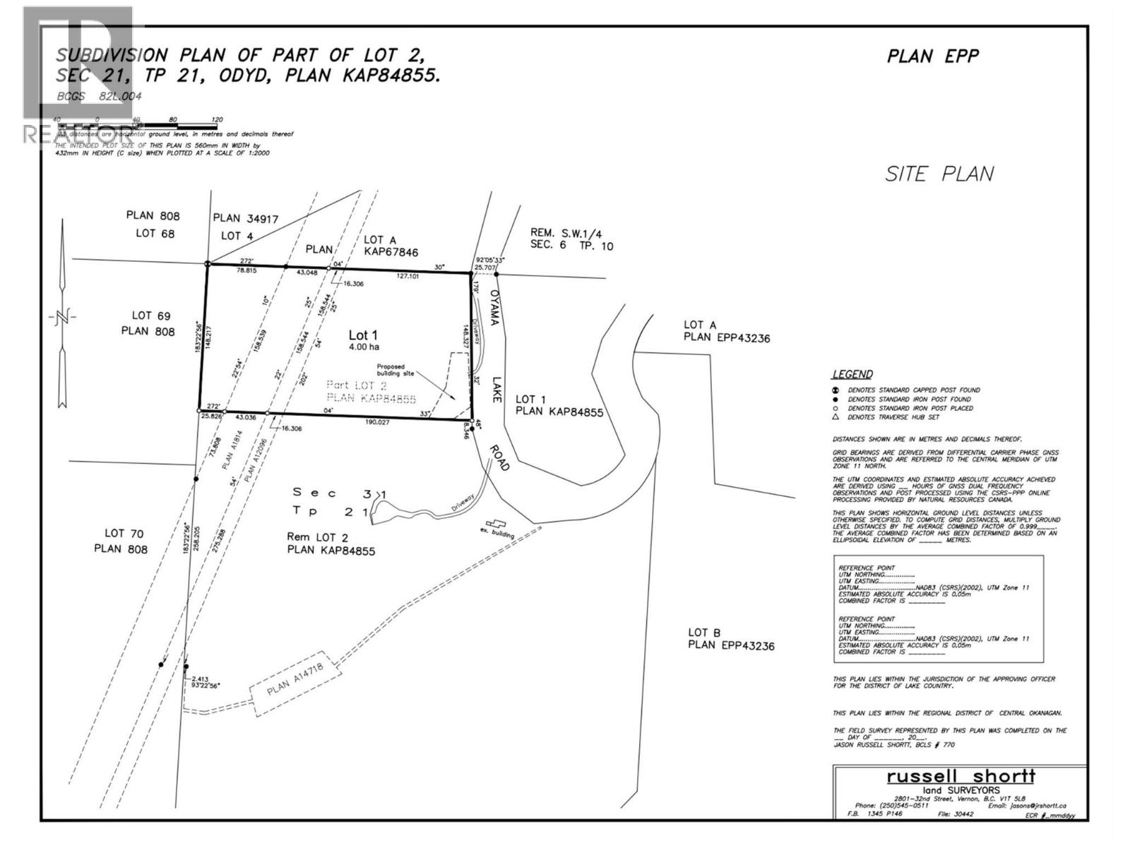 Proposed Lot 1 from 5617 Oyama Lake Road, Lake Country