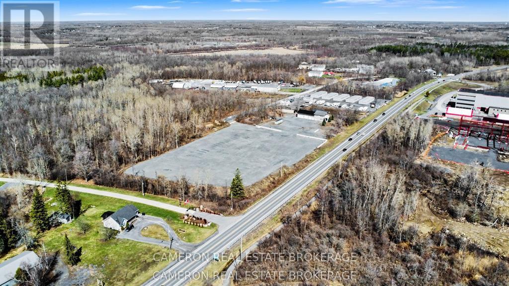 Aerial view of 3 acre parking site(north of HWY 2