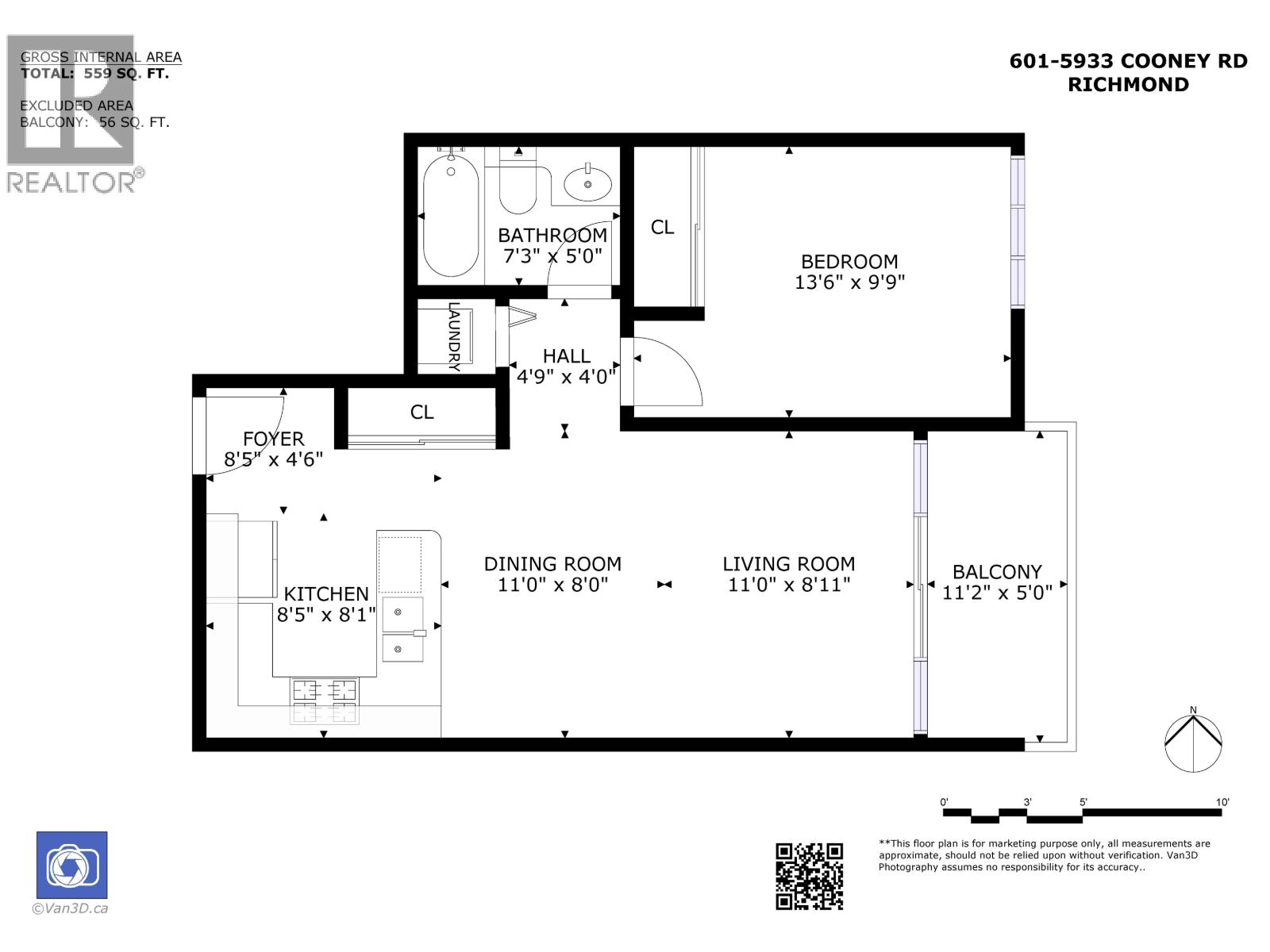 1 Bed, 1 Bath Apartment for Sale in Richmond – 601 5933 COONEY ROAD, Richmond – MLS# R3122103 - Image 11