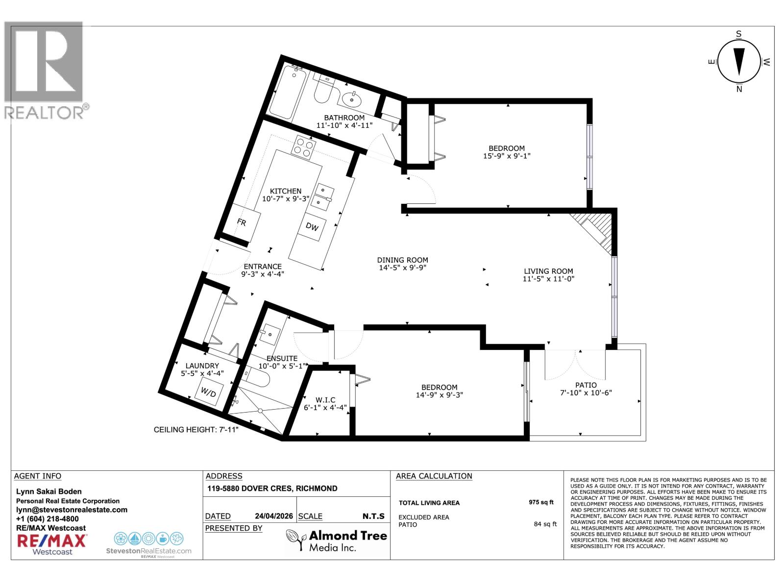 2 Bed, 2 Bath Apartment for Sale in Richmond – 119 5880 DOVER CRESCENT, Richmond – MLS# R3122179 - Image 25