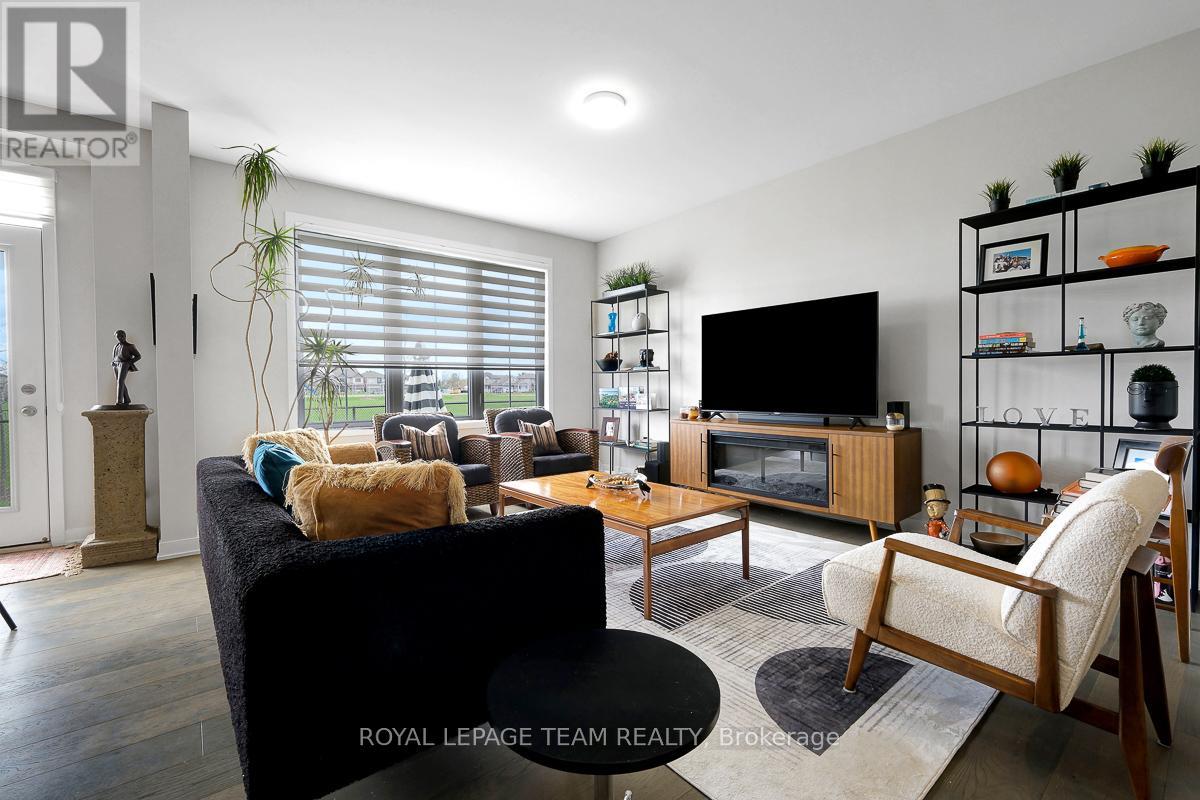 Living room open to the kitchen