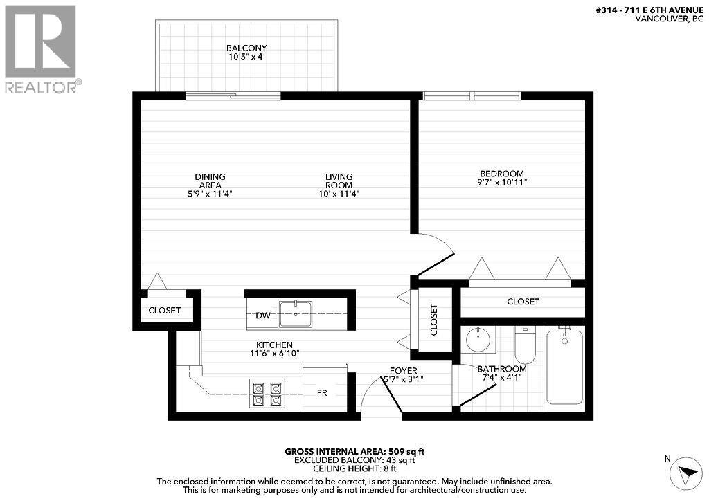 1 Bed, 1 Bath Apartment for Sale in Vancouver – 314 711 E 6TH AVENUE, Vancouver – MLS# R3113118 - Image 13