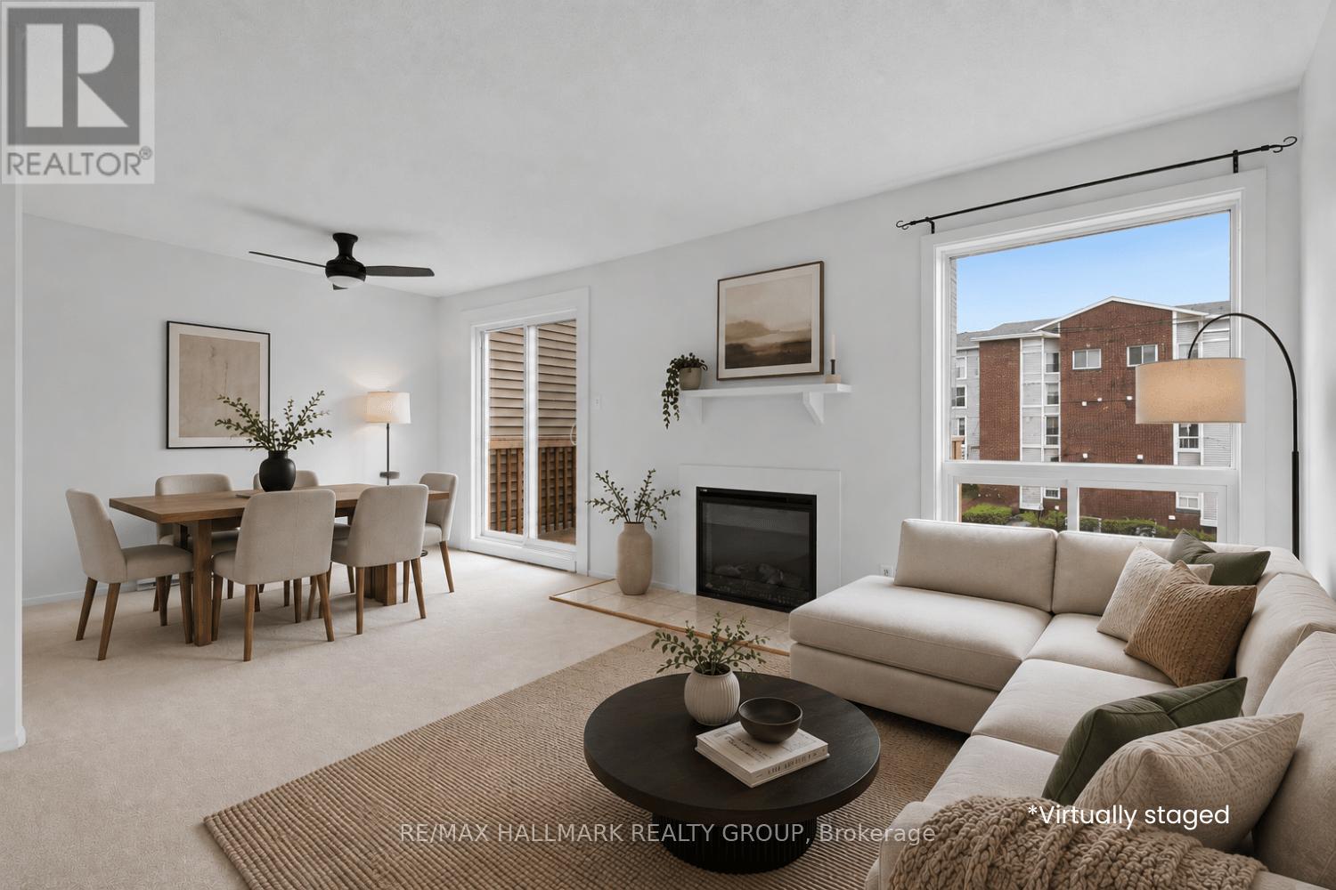 Virtually Staged Open Living & Dining Area
