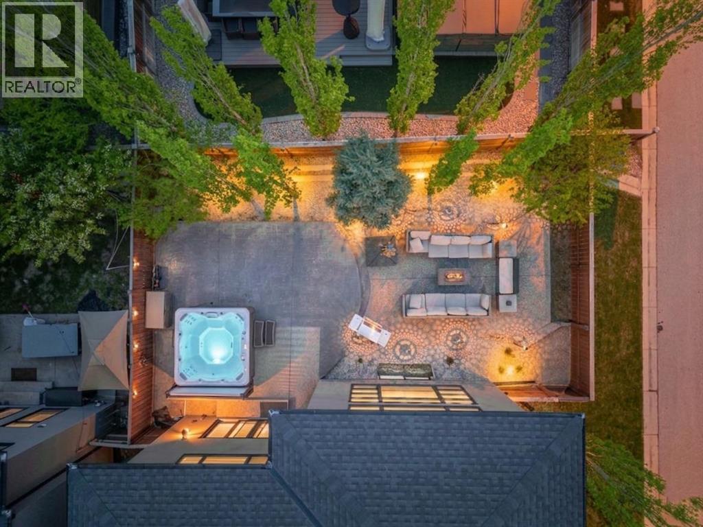 Backyard oasis with hot tub