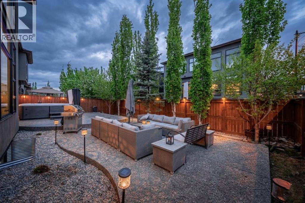 Professionally landscaped backyard