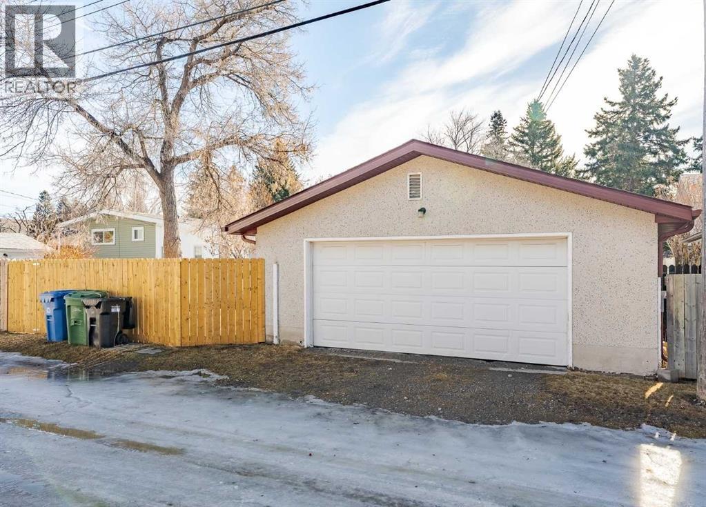 double detached garage, newer fence