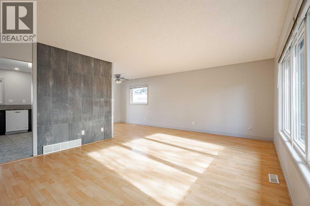 feature wall in open concept  living room