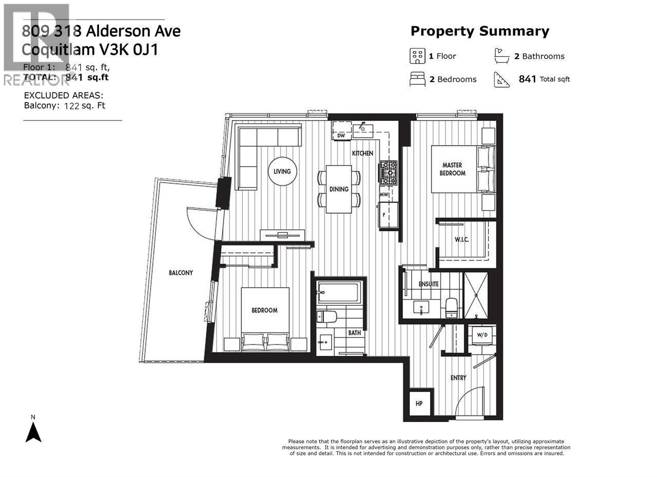 2 Bed, 2 Bath Apartment for Sale in Coquitlam – 809 318 ALDERSON AVENUE, Coquitlam – MLS# R3128983 - Image 5