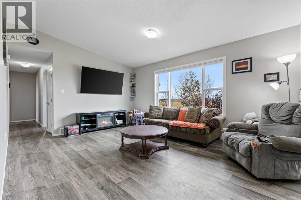 Spacious living room with large windows