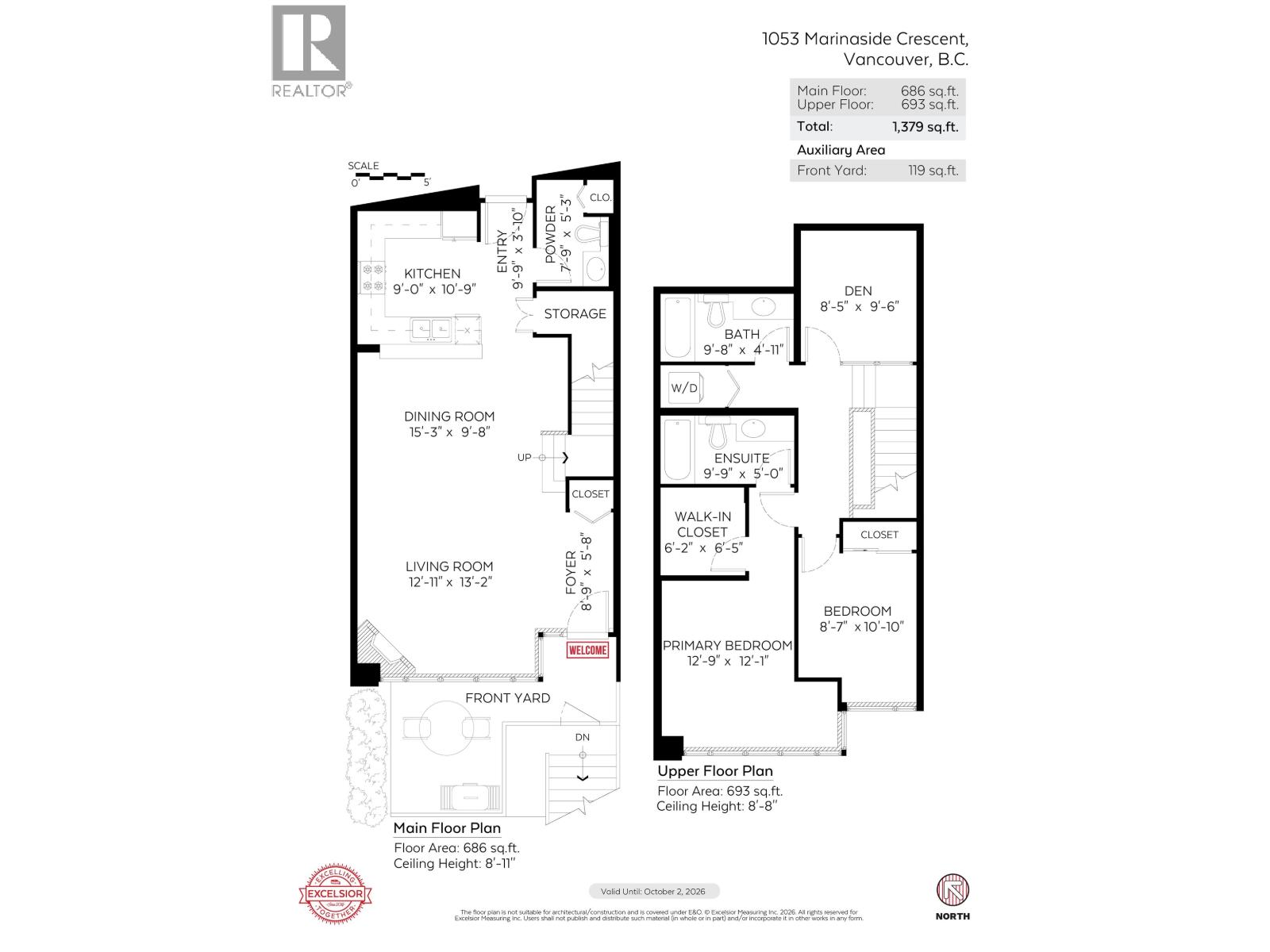 2 Bed, 3 Bath Townhouse for Sale in Vancouver – 1053 MARINASIDE CRESCENT, Vancouver – MLS# R3122056 - Image 16