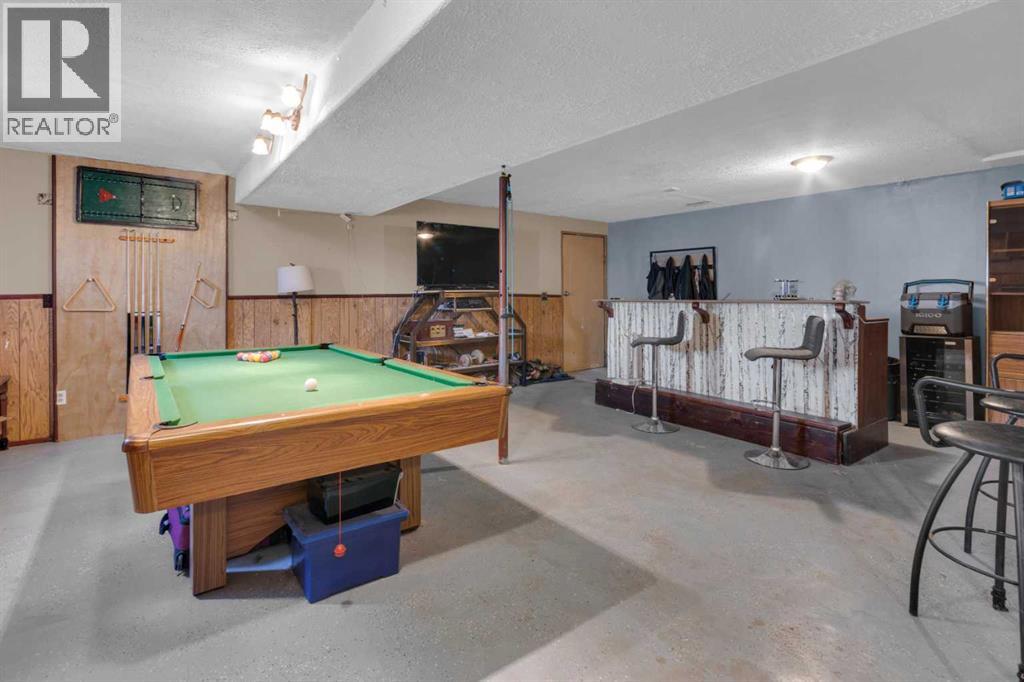 finished basement with pool table