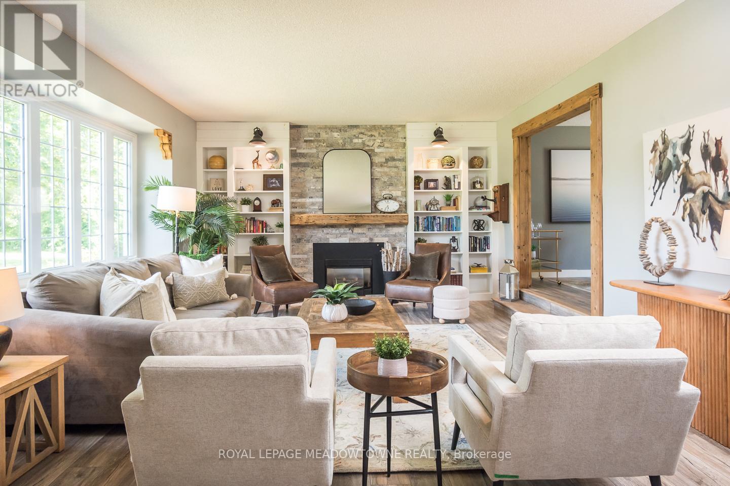 Curl up in front of the gas fireplace