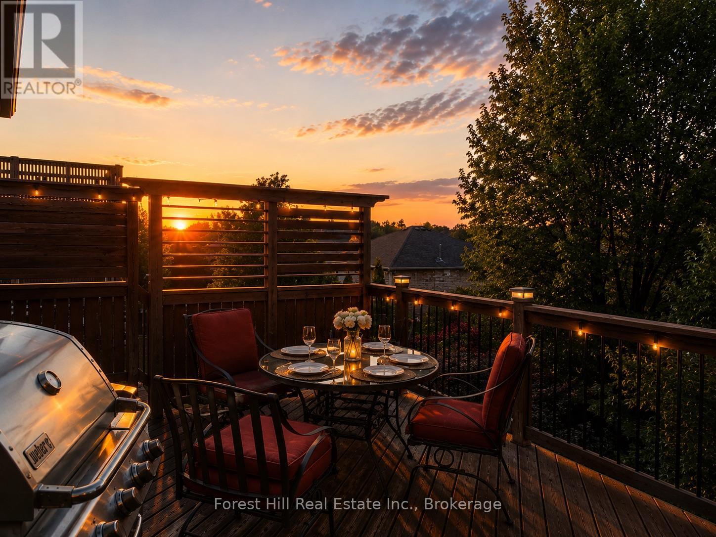 Just off the Kitchen Alfresco dining with sunset