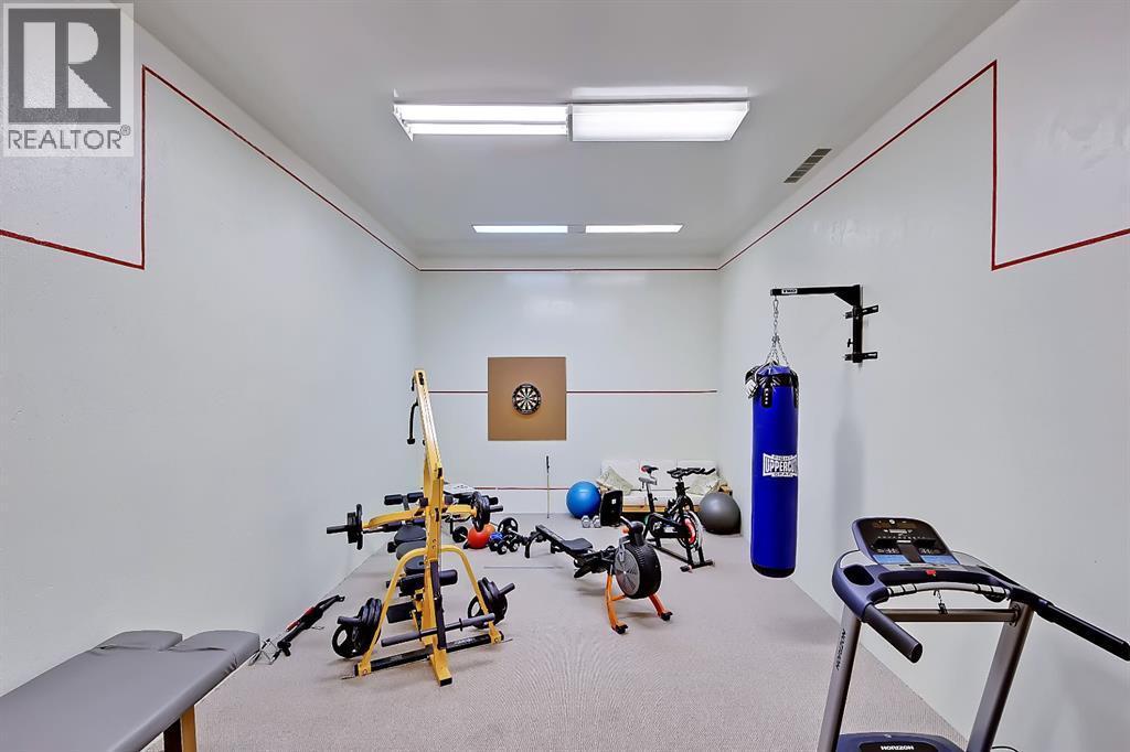 Squash court converted to a gym