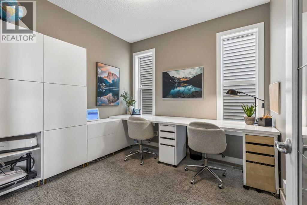 Main floor office with french doors