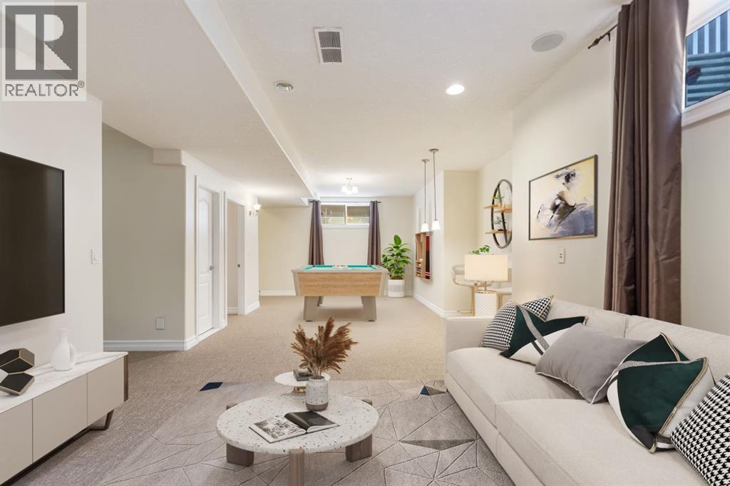 Spacious Basement Recreation Area - Virtually Staged