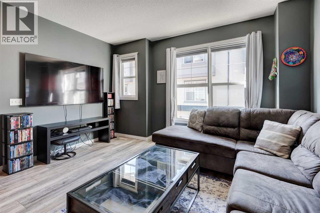 Living room with big bright windows