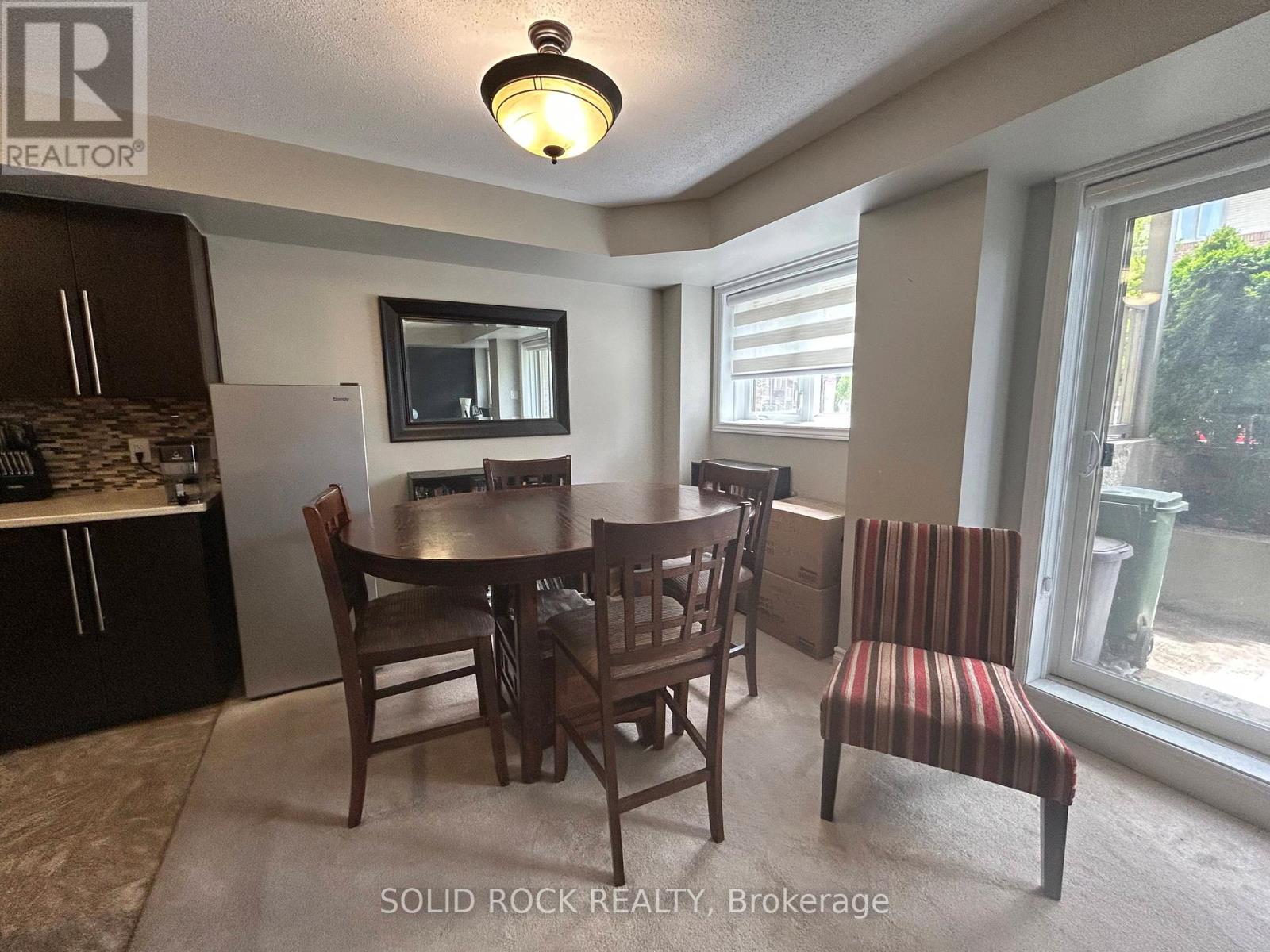 Place to eat with sliding patio door