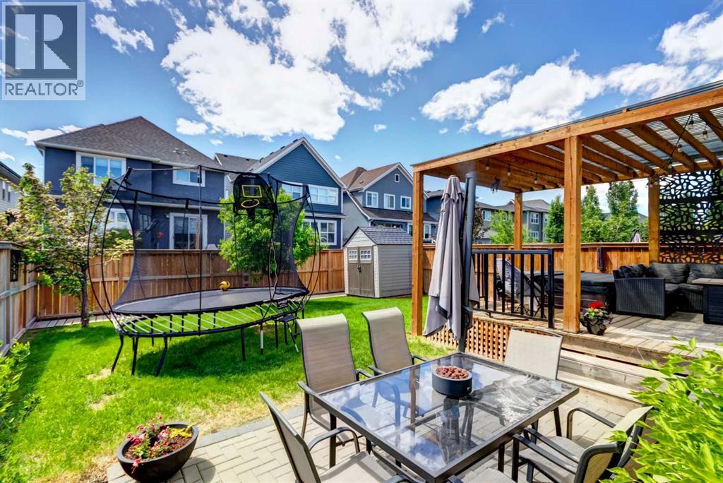 Backyard with lower patio