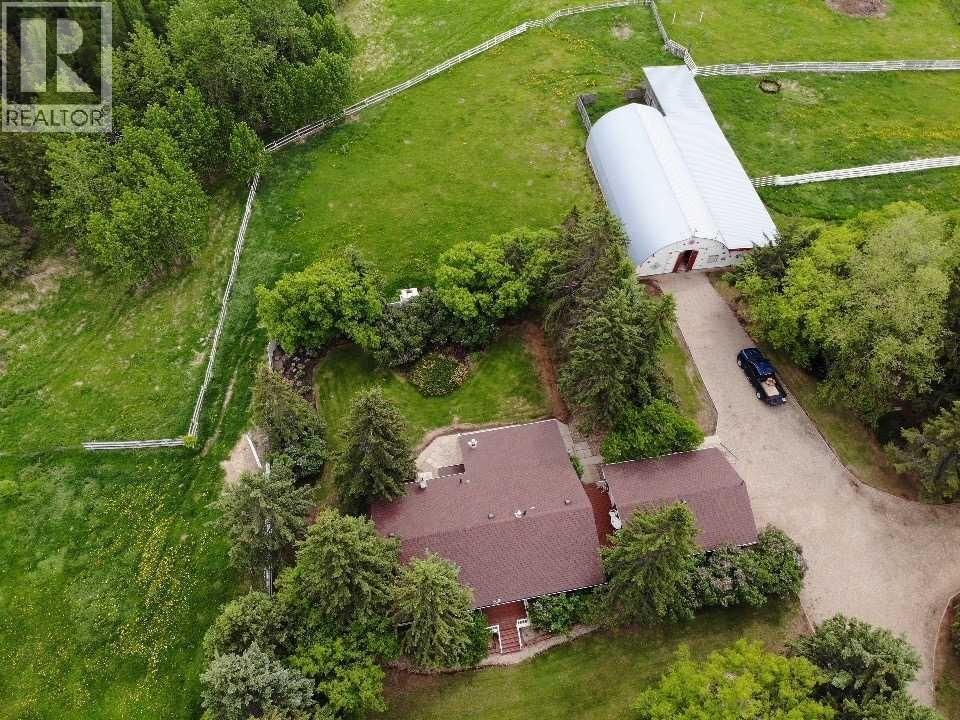 Arial of House Garage and Barn