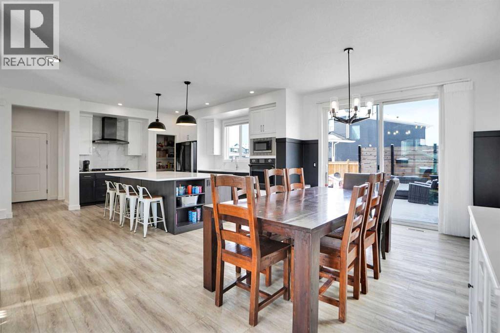Large and open living room and dining